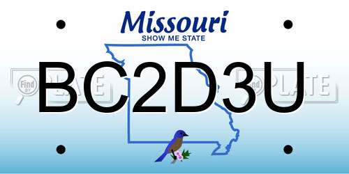 BC2D3U Missouri License Plate