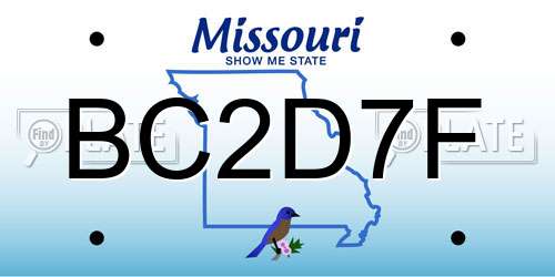 BC2D7F Missouri License Plate