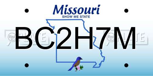 BC2H7M Missouri License Plate