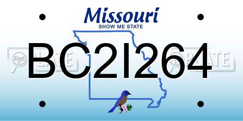 BC2I264 Missouri License Plate