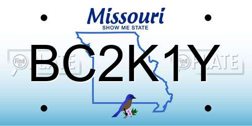 BC2K1Y Missouri License Plate