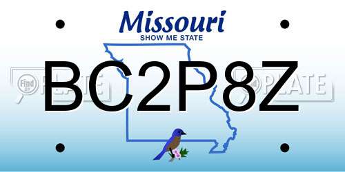 BC2P8Z Missouri License Plate