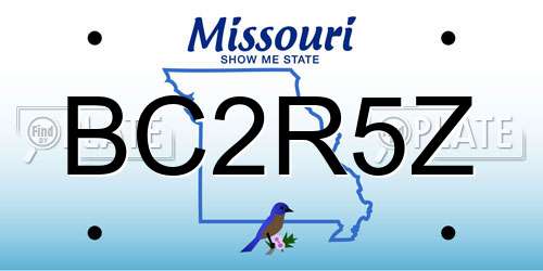 BC2R5Z Missouri License Plate