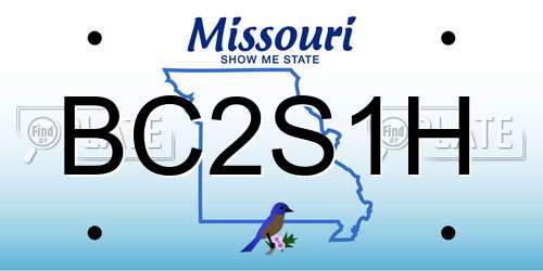 BC2S1H Missouri License Plate