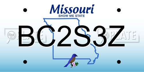 BC2S3Z Missouri License Plate