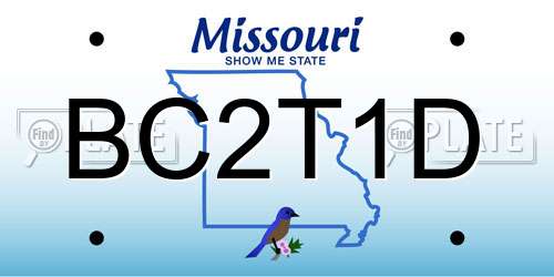 BC2T1D Missouri License Plate