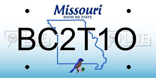 BC2T1O Missouri License Plate