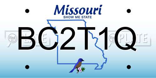 BC2T1Q Missouri License Plate