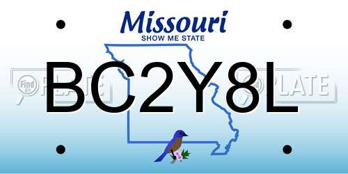BC2Y8L Missouri License Plate
