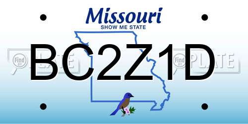 BC2Z1D Missouri License Plate