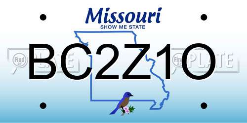BC2Z1O Missouri License Plate