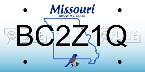 BC2Z1Q Missouri License Plate