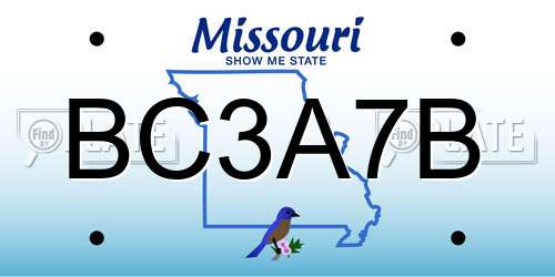 BC3A7B Missouri License Plate