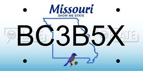 BC3B5X Missouri License Plate