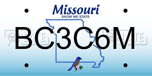 BC3C6M Missouri License Plate