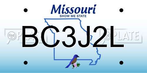 BC3J2L Missouri License Plate
