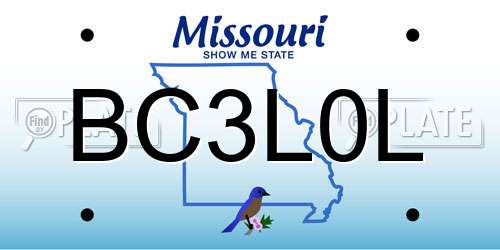 BC3L0L Missouri License Plate
