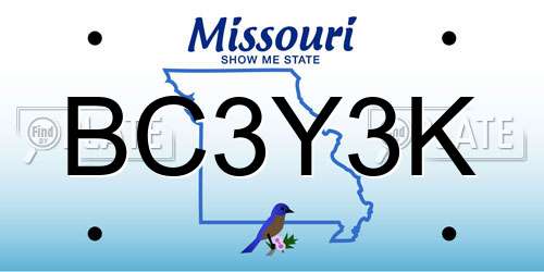 BC3Y3K Missouri License Plate