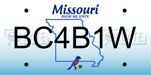 BC4B1W Missouri License Plate