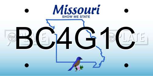 BC4G1C Missouri License Plate