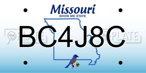 BC4J8C Missouri License Plate