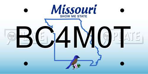BC4M0T Missouri License Plate