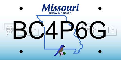 BC4P6G Missouri License Plate