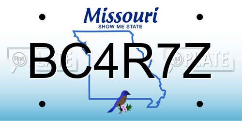 BC4R7Z Missouri License Plate