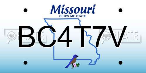 BC4T7V Missouri License Plate