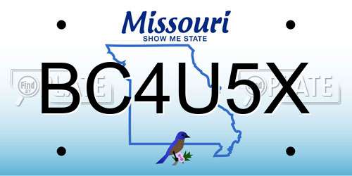 BC4U5X Missouri License Plate