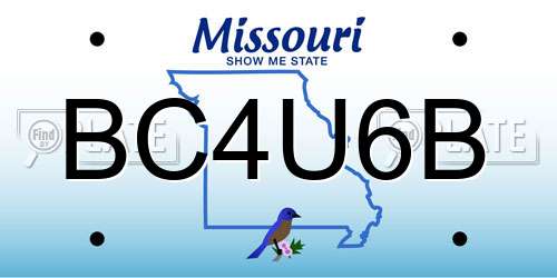 BC4U6B Missouri License Plate