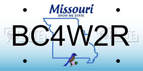 BC4W2R Missouri License Plate