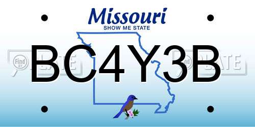 BC4Y3B Missouri License Plate