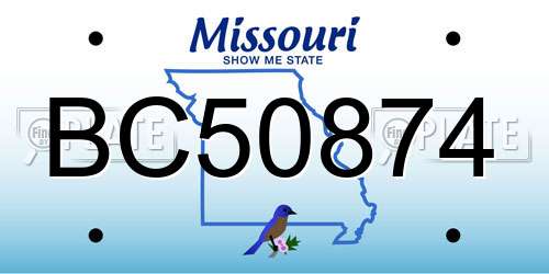 BC50874 Missouri License Plate