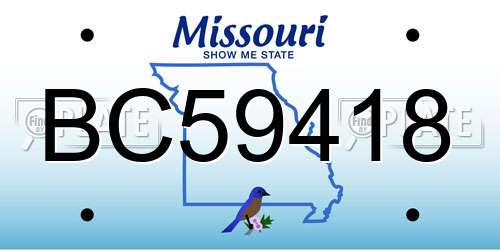 BC59418 Missouri License Plate