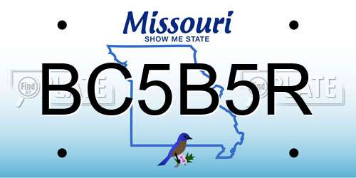 BC5B5R Missouri License Plate