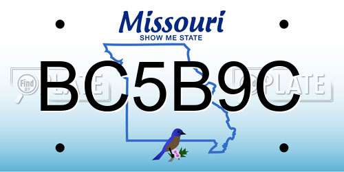 BC5B9C Missouri License Plate