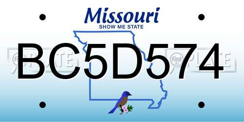 BC5D574 Missouri License Plate
