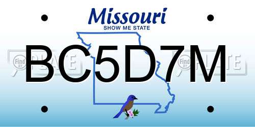 BC5D7M Missouri License Plate
