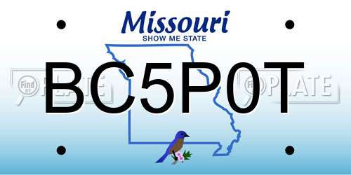 BC5P0T Missouri License Plate