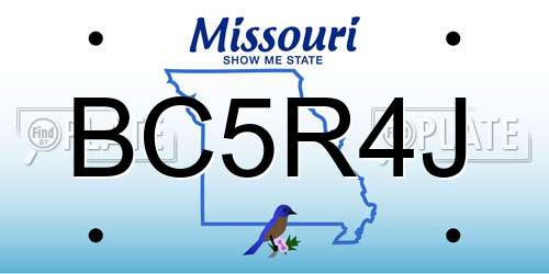 BC5R4J Missouri License Plate