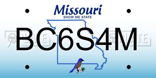 BC6S4M Missouri License Plate