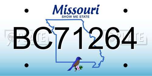 BC71264 Missouri License Plate