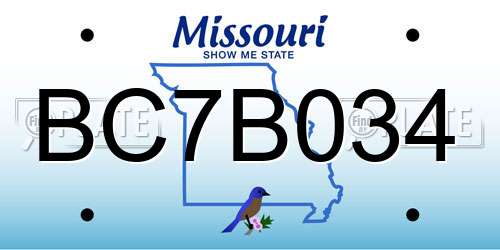 BC7B034 Missouri License Plate