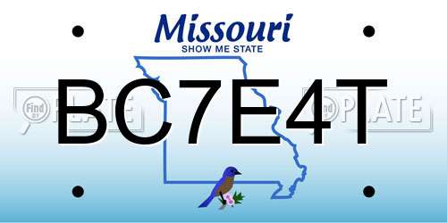 BC7E4T Missouri License Plate