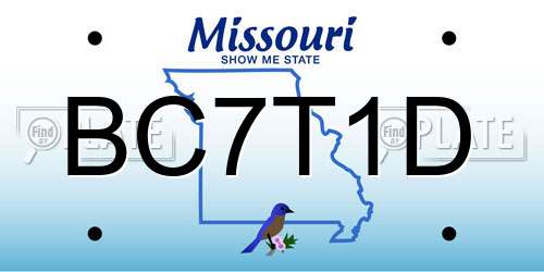 BC7T1D Missouri License Plate