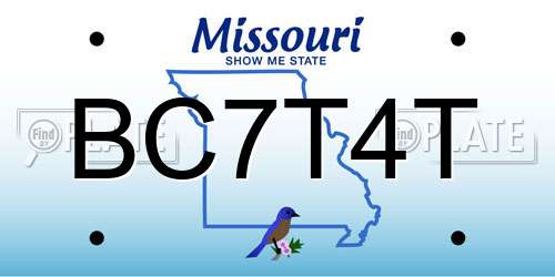 BC7T4T Missouri License Plate