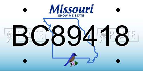 BC89418 Missouri License Plate