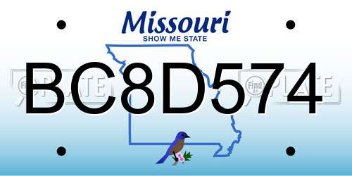 BC8D574 Missouri License Plate