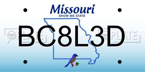 BC8L3D Missouri License Plate